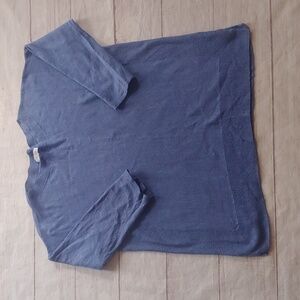 Casual Blue Long Sleeve Top